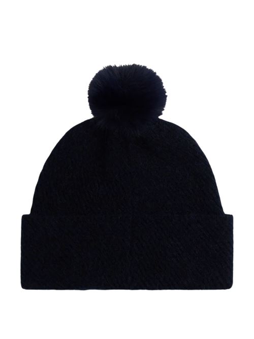 Cappellino in misto lana/alpaca con pompon blu Tommy Hilfiger | AW0AW18212DW6